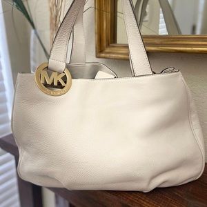 White Leather Mk bag
